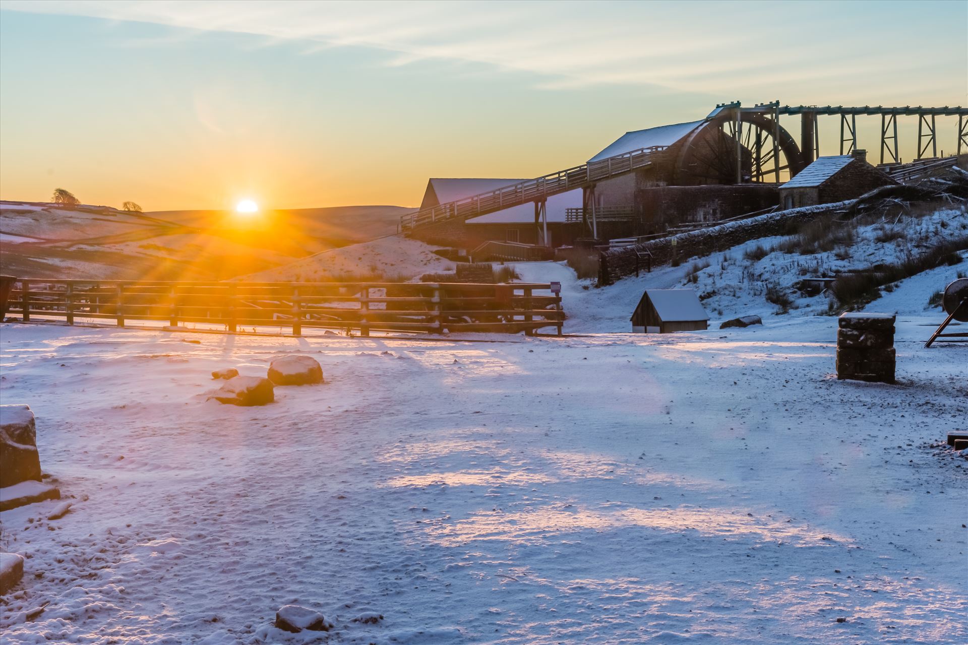 Killhope lead mine at sunrise - The mining of lead ore took place here from 1818 until 1910 when production ceased, although it was briefly reopened in 1916. It lay derelict for over 60 years & fell into decay until the local council started a restoration programme in 1980. by philreay